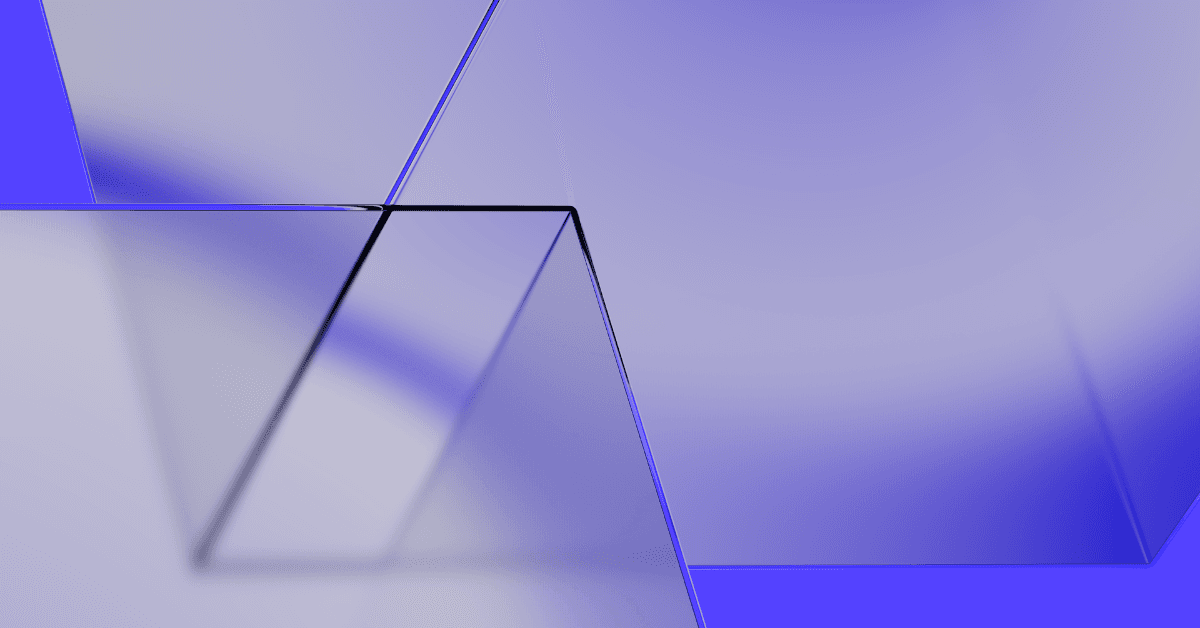 Noda purple and blue 3-dimensional brand motif graphic